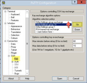 putty msg ssh2 unimplemented rhel packet